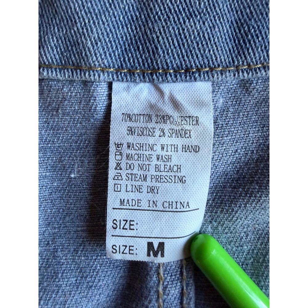 Vintage Style Women Blue Denim Vest Light Wash Stretch Button Front Medium - Picture 4 of 8
